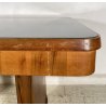 TAVOLO SCRIVANIA ART DECÒ ANNI 30/40 TABLE SCRITTOIO LEGNO RADICA VETRO