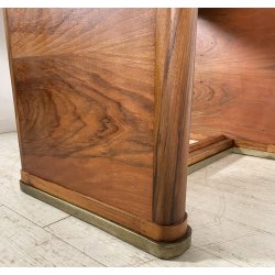 TAVOLO SCRIVANIA ART DECÒ ANNI 30/40 TABLE SCRITTOIO LEGNO RADICA VETRO