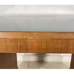 TAVOLO SCRIVANIA ART DECÒ ANNI 30/40 TABLE SCRITTOIO LEGNO RADICA VETRO