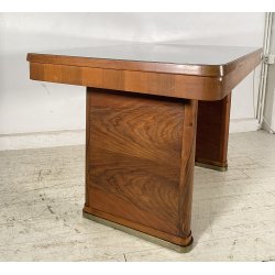 TAVOLO SCRIVANIA ART DECÒ ANNI 30/40 TABLE SCRITTOIO LEGNO RADICA VETRO