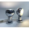 COPPIA LAMPADA TAVOLO ANNI 70 METALLO CROMATO VINTAGE ABATJOUR REGOLABILI DESIGN
