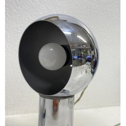 COPPIA LAMPADA TAVOLO ANNI 70 METALLO CROMATO VINTAGE ABATJOUR REGOLABILI DESIGN