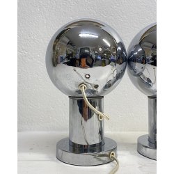 COPPIA LAMPADA TAVOLO ANNI 70 METALLO CROMATO VINTAGE ABATJOUR REGOLABILI DESIGN