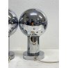COPPIA LAMPADA TAVOLO ANNI 70 METALLO CROMATO VINTAGE ABATJOUR REGOLABILI DESIGN