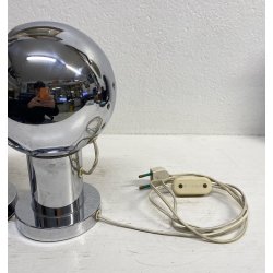 COPPIA LAMPADA TAVOLO ANNI 70 METALLO CROMATO VINTAGE ABATJOUR REGOLABILI DESIGN