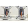 COPPIA LAMPADA TAVOLO ANNI 70 METALLO CROMATO VINTAGE ABATJOUR REGOLABILI DESIGN