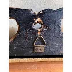 GRANDE ANTICO DIPINTO OLIO ALPEGGIO MONTAGNE BAITA PAESAGGIO MONTANO FIGURA '800