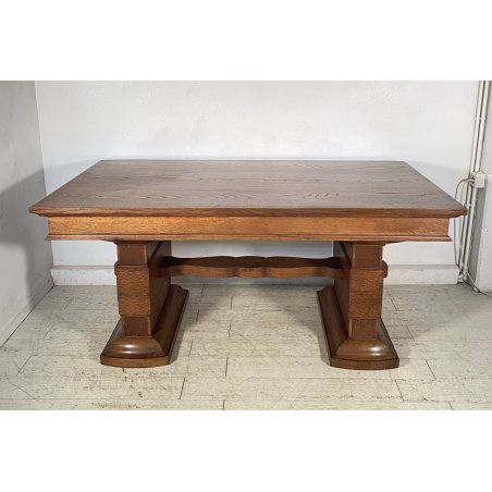 TAVOLO PRANZO ART DECÒ ANNI 30/40 TABLE SCRITTOIO LEGNO ROVERE
