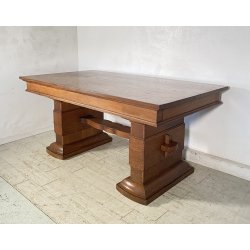 TAVOLO PRANZO ART DECÒ ANNI 30/40 TABLE SCRITTOIO LEGNO ROVERE