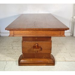 TAVOLO PRANZO ART DECÒ ANNI 30/40 TABLE SCRITTOIO LEGNO ROVERE