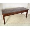 ANTICO GRANDE TAVOLO PRANZO RETTANGOLARE LEGNO LARICE 2 CASSETTI TABLE SALA 1800