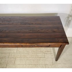 ANTICO GRANDE TAVOLO PRANZO RETTANGOLARE LEGNO LARICE 2 CASSETTI TABLE SALA 1800