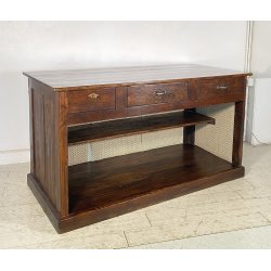 ANTICO BANCONE NEGOZIO RIPIANI CASSA 1800 LEGNO LARICE ABETE BANCO BAR CENTRO