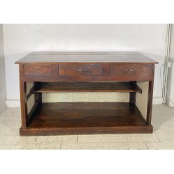 ANTICO BANCONE NEGOZIO RIPIANI CASSA 1800 LEGNO LARICE ABETE BANCO BAR CENTRO