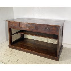 ANTICO BANCONE NEGOZIO RIPIANI CASSA 1800 LEGNO LARICE ABETE BANCO BAR CENTRO