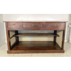 ANTICO BANCONE NEGOZIO RIPIANI CASSA 1800 LEGNO LARICE ABETE BANCO BAR CENTRO