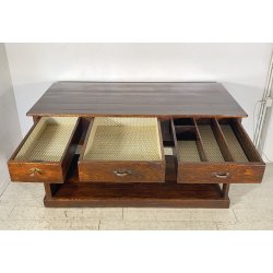 ANTICO BANCONE NEGOZIO RIPIANI CASSA 1800 LEGNO LARICE ABETE BANCO BAR CENTRO