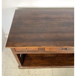 ANTICO BANCONE NEGOZIO RIPIANI CASSA 1800 LEGNO LARICE ABETE BANCO BAR CENTRO