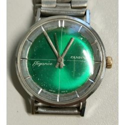 OROLOGIO POLSO Candino Elegance GREEN DIAL anni 60 Vintage Wrist Watch MONTRE
