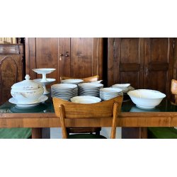 SERVIZIO PIATTI Art Decò 12 Pers. PORCELLANA Bavaria DECORO AZZURRO ARGENTO '40