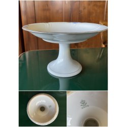 SERVIZIO PIATTI Art Decò 12 Pers. PORCELLANA Bavaria DECORO AZZURRO ARGENTO '40