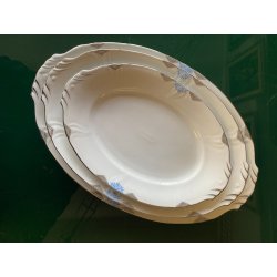 SERVIZIO PIATTI Art Decò 12 Pers. PORCELLANA Bavaria DECORO AZZURRO ARGENTO '40