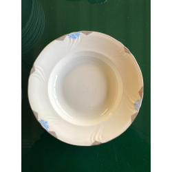 SERVIZIO PIATTI Art Decò 12 Pers. PORCELLANA Bavaria DECORO AZZURRO ARGENTO '40