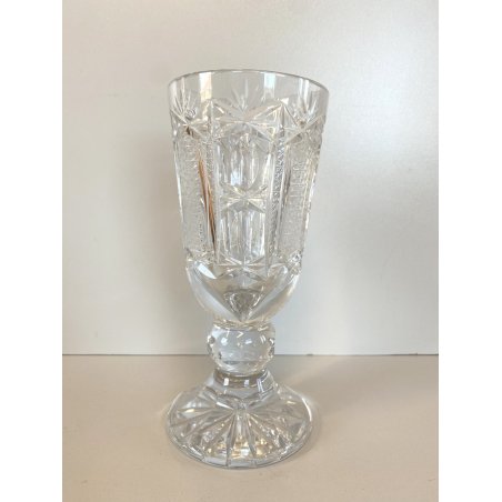 VASO COPPA CENTROTAVOLA CRISTALLO BOEMIA MOLATO GLASS CUP ø 10 x 22 cm/h 1960