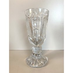 VASO COPPA CENTROTAVOLA CRISTALLO BOEMIA MOLATO GLASS CUP ø 10 x 22 cm/h 1960