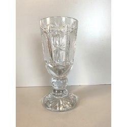 VASO COPPA CENTROTAVOLA CRISTALLO BOEMIA MOLATO GLASS CUP ø 10 x 22 cm/h 1960