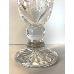 VASO COPPA CENTROTAVOLA CRISTALLO BOEMIA MOLATO GLASS CUP ø 10 x 22 cm/h 1960