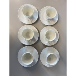 Set 6 TAZZINE CAFFè VECCHIO GINORI BIANCO Richard Ginori TAZZINA CON PIATTINO