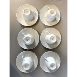 Set 6 TAZZINE CAFFè VECCHIO GINORI BIANCO Richard Ginori TAZZINA CON PIATTINO