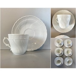 Set 6 TAZZINE CAFFè VECCHIO GINORI BIANCO Richard Ginori TAZZINA CON PIATTINO