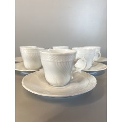 Set 6 TAZZINE CAFFè VECCHIO GINORI BIANCO Richard Ginori TAZZINA CON PIATTINO
