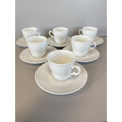 Set 6 TAZZINE CAFFè VECCHIO GINORI BIANCO Richard Ginori TAZZINA CON PIATTINO