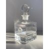 VINTAGE DECANTER CRISTALLO CUBO TAPPO a SFERA Cristalleria Europa 11x11x23,5 cm