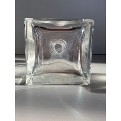 VINTAGE DECANTER CRISTALLO CUBO TAPPO a SFERA Cristalleria Europa 11x11x23,5 cm