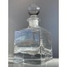 VINTAGE DECANTER CRISTALLO CUBO TAPPO a SFERA Cristalleria Europa 11x11x23,5 cm