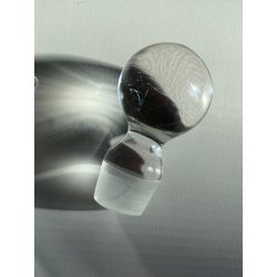 VINTAGE DECANTER CRISTALLO CUBO TAPPO a SFERA Cristalleria Europa 11x11x23,5 cm