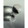 VINTAGE DECANTER CRISTALLO CUBO TAPPO a SFERA Cristalleria Europa 11x11x23,5 cm