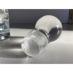 VINTAGE DECANTER CRISTALLO CUBO TAPPO a SFERA Cristalleria Europa 11x11x23,5 cm