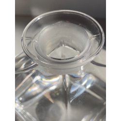 VINTAGE DECANTER CRISTALLO CUBO TAPPO a SFERA Cristalleria Europa 11x11x23,5 cm