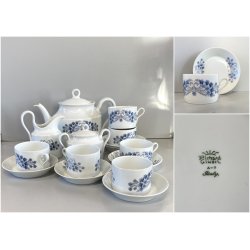 SERVIZIO TE 6Pers. Richard Ginori PORCELLANA BIANCA DECORO NON TI SCORDAR DI ME