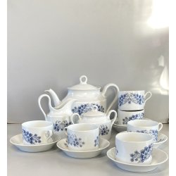 SERVIZIO TE 6Pers. Richard Ginori PORCELLANA BIANCA DECORO NON TI SCORDAR DI ME