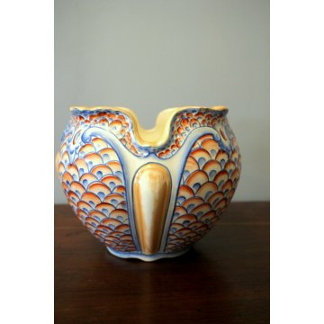 ANTICO VASO CACHE-POT CERAMICA SMALTO Verbanum Stone SCI LAVENO Guido Andlovitz