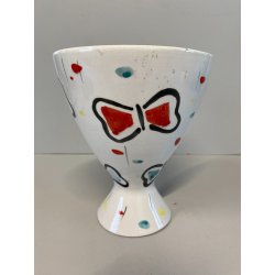 VASO COPPA VINTAGE CERAMICA Coronetti Cunardo SMALTO COLAGGIO FARFALLE '50