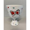 VASO COPPA VINTAGE CERAMICA Coronetti Cunardo SMALTO COLAGGIO FARFALLE '50