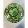 ANTICO VASO VETRO VERDE TRASPARENTE DECORO ARGENTATO TRALCI VITE ART NOUVEAU '20