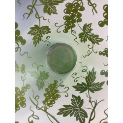 ANTICO VASO VETRO VERDE TRASPARENTE DECORO ARGENTATO TRALCI VITE ART NOUVEAU '20